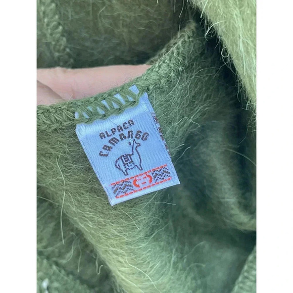 New Alpaca Camargo Scarf Rectangle Fringe Neck Warmer Multifunctional Army Green - Picture 4 of 12